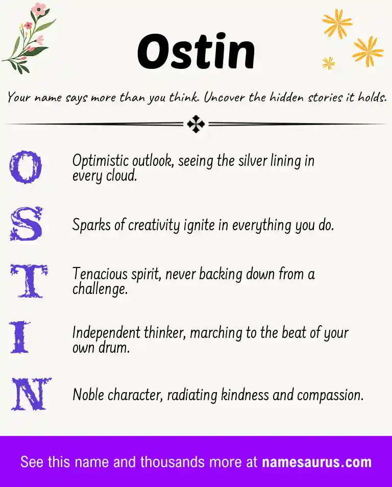 Acrostic poem about Ostin.