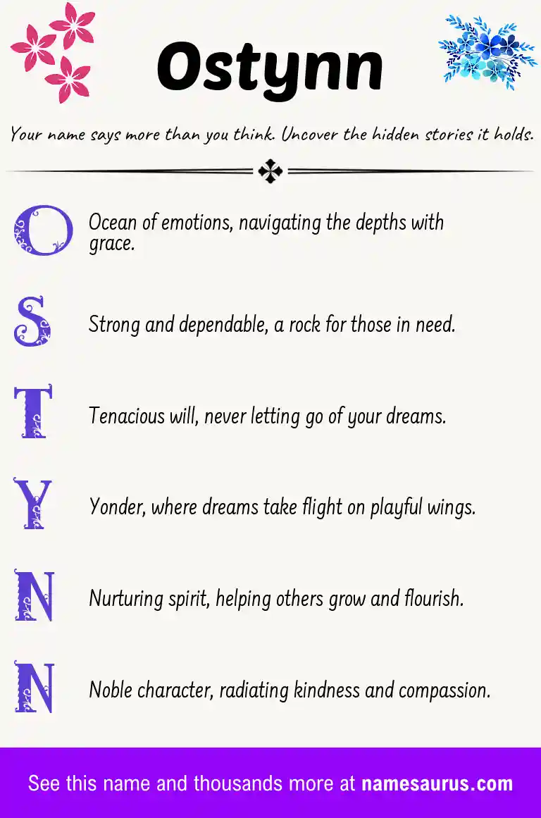 Acrostic poem about Ostynn.