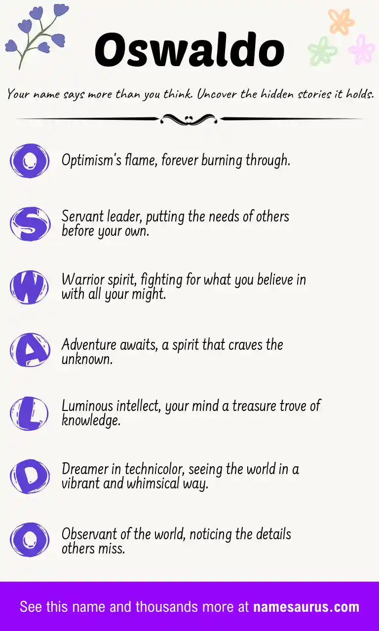 Acrostic poem about Oswaldo.