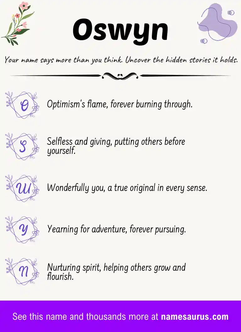Acrostic poem about Oswyn.