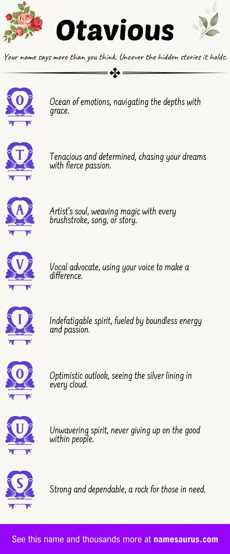 Acrostic poem about Otavious.