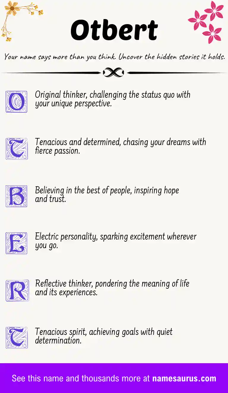 Acrostic poem about Otbert.