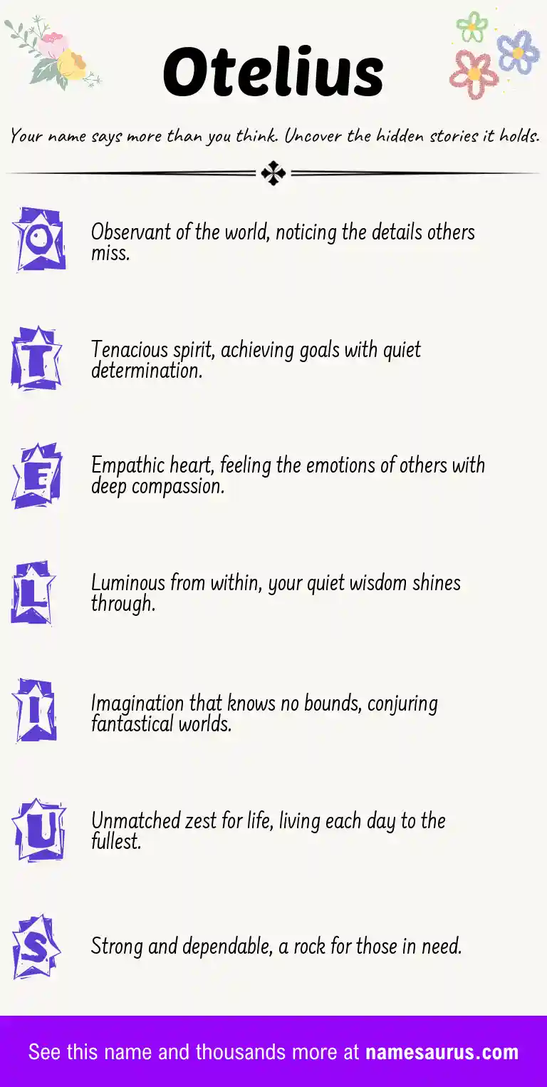 Acrostic poem about Otelius.