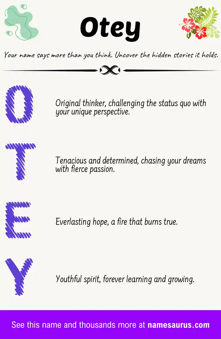 Acrostic poem about Otey.