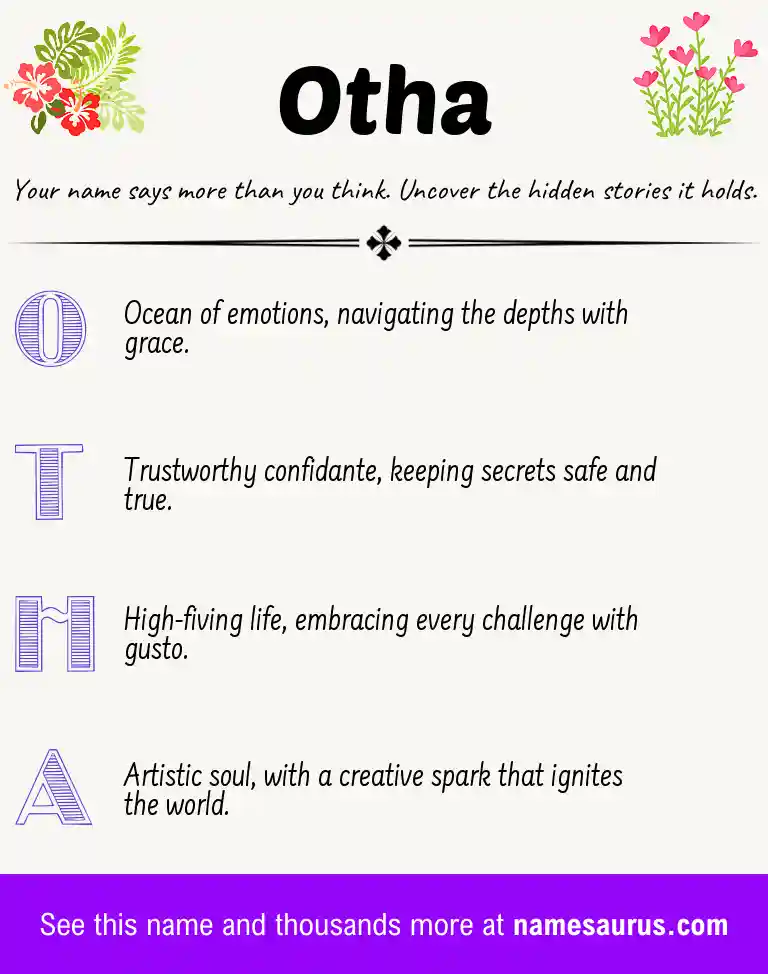 Acrostic poem about Otha.