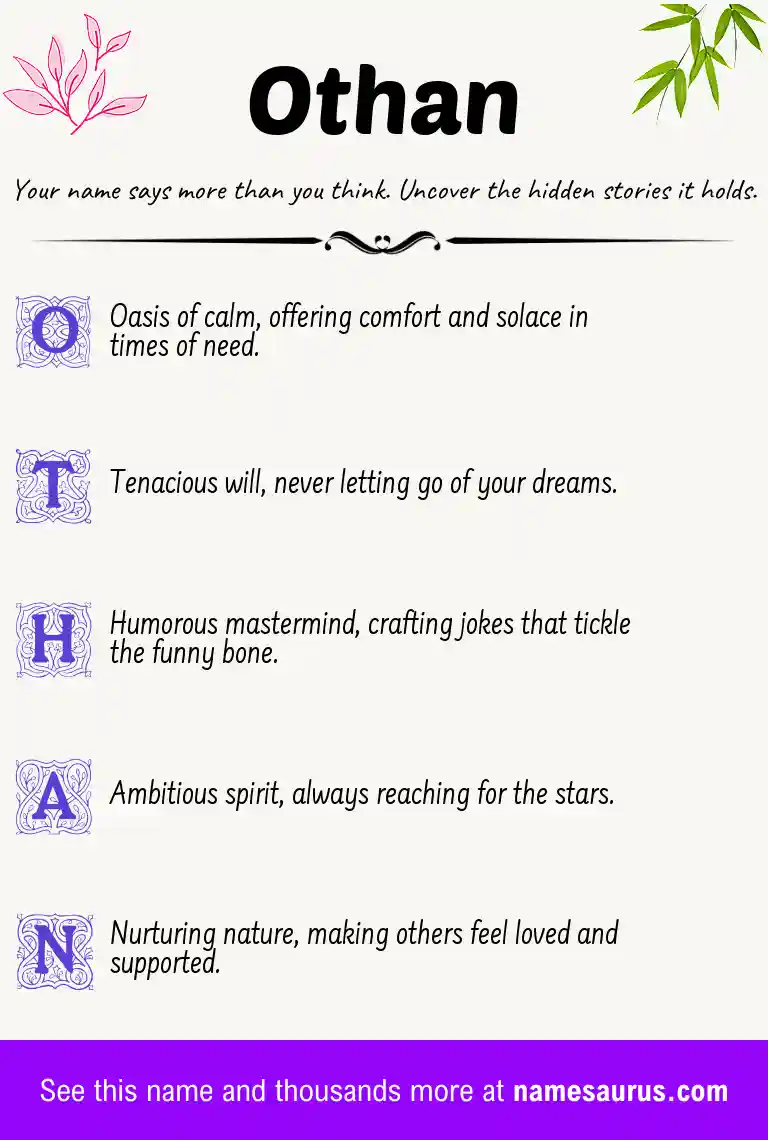 Acrostic poem about Othan.