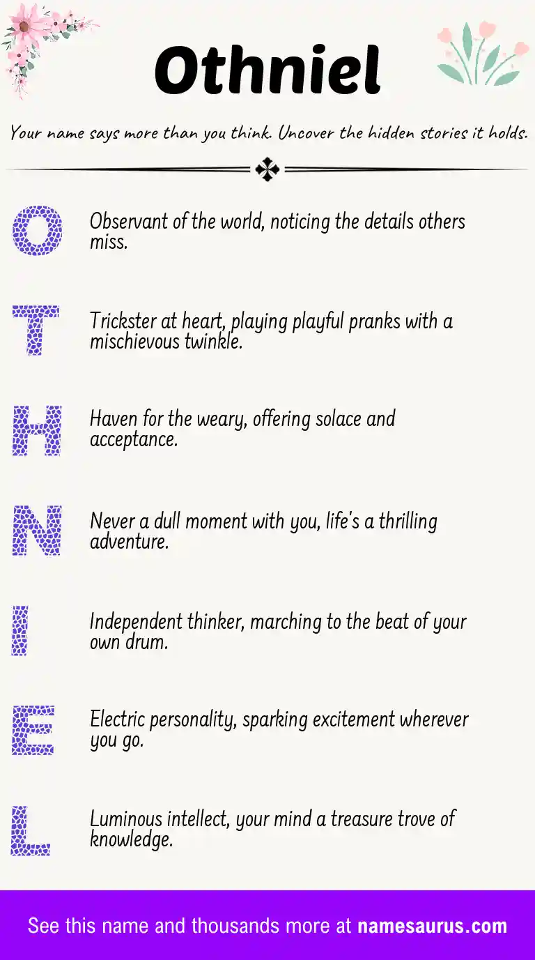 Acrostic poem about Othniel.