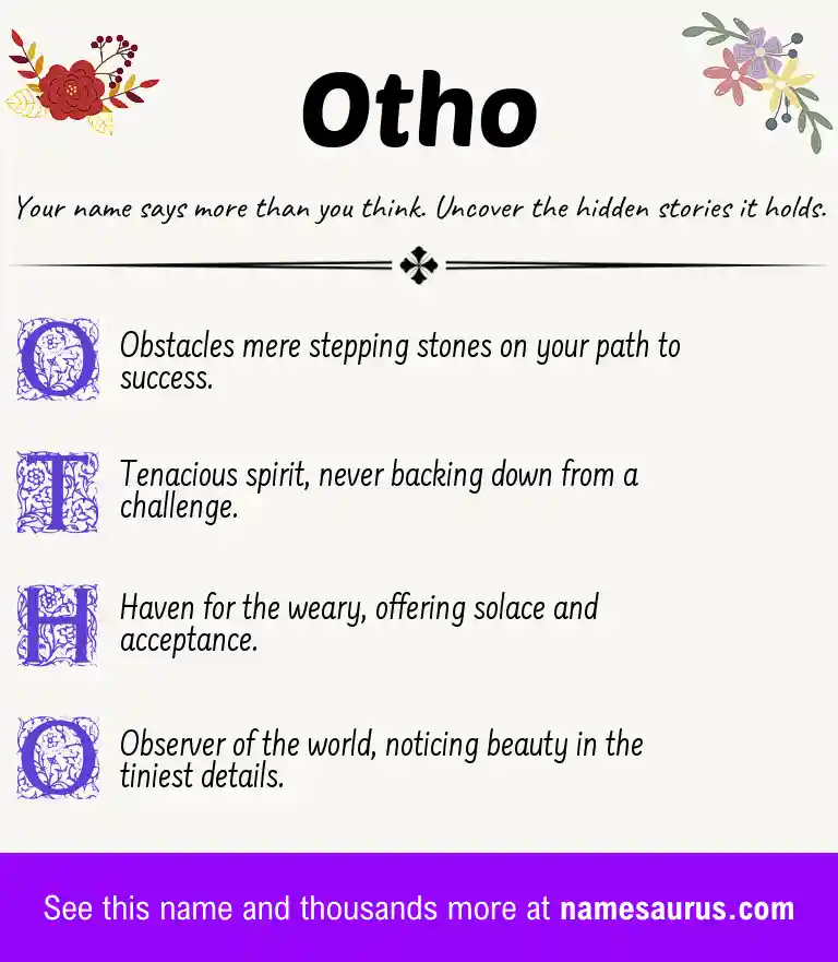 Acrostic poem about Otho.