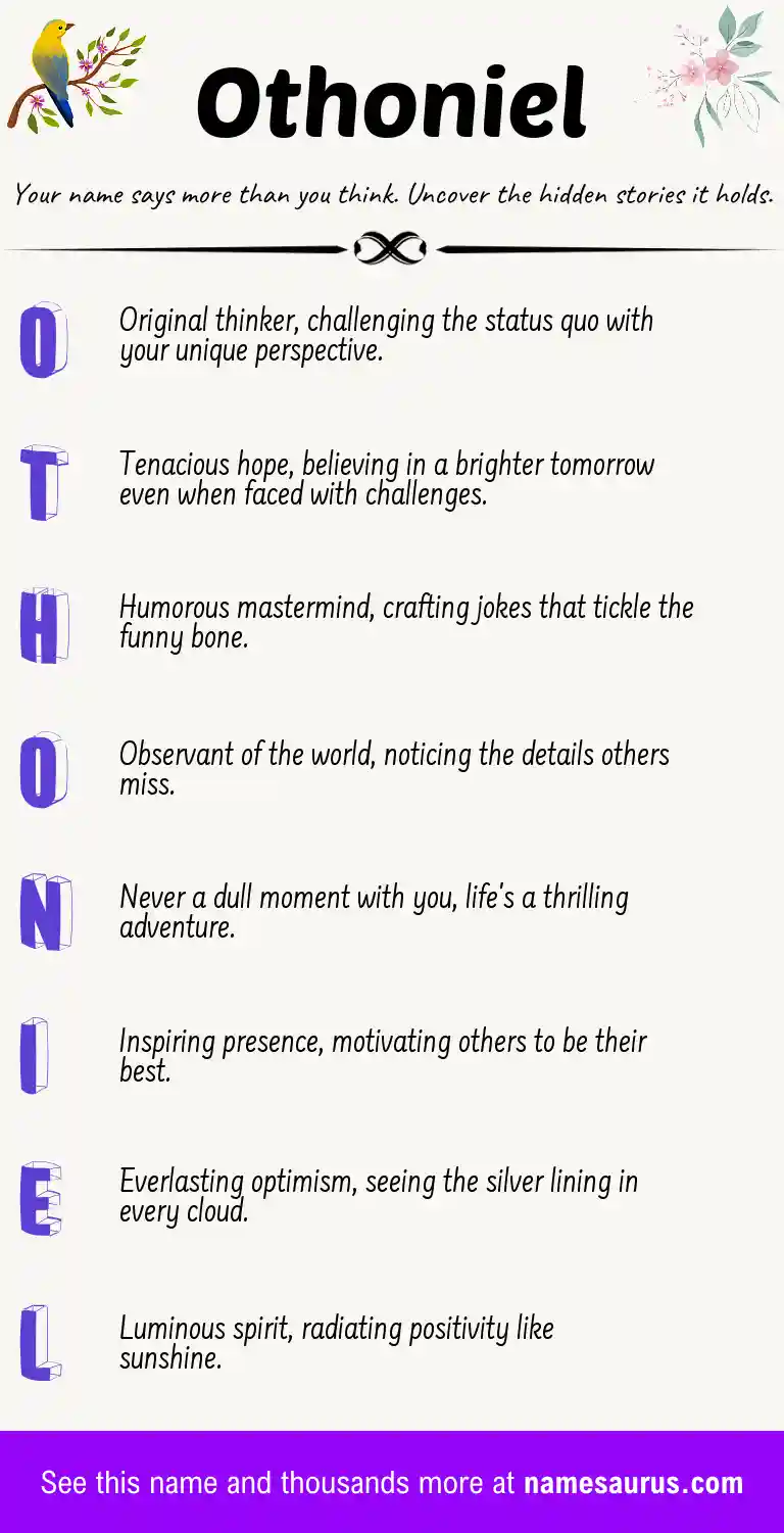 Acrostic poem about Othoniel.