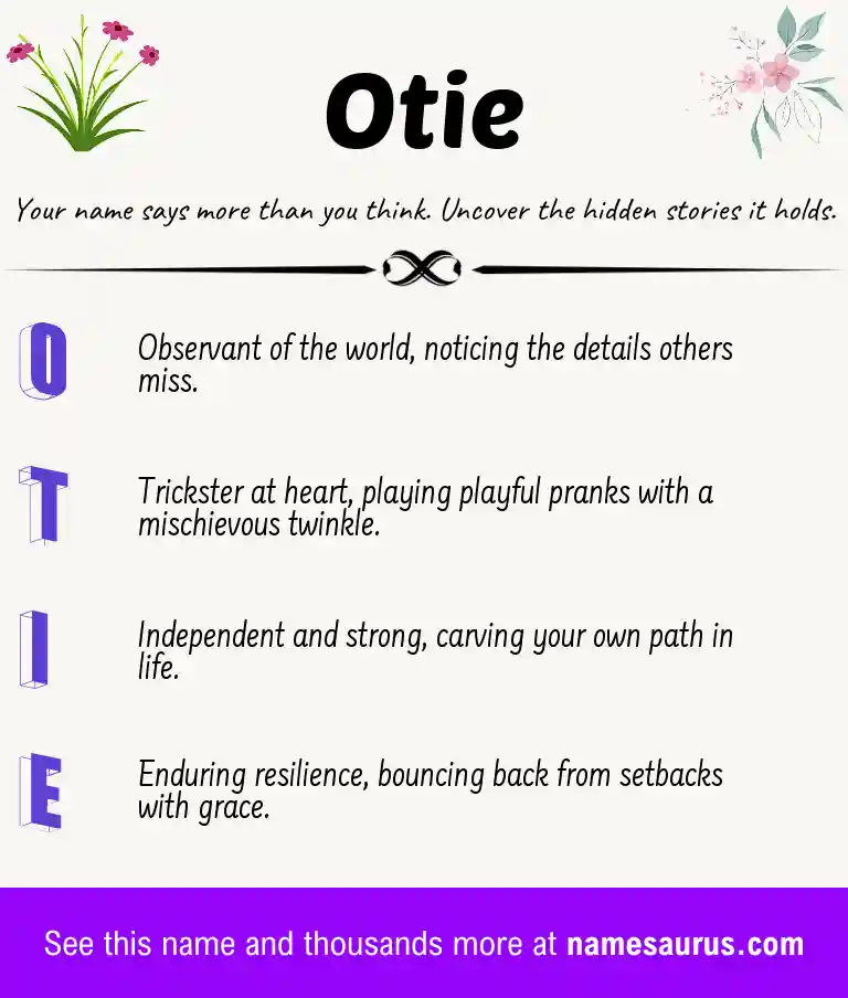 Acrostic poem about Otie.