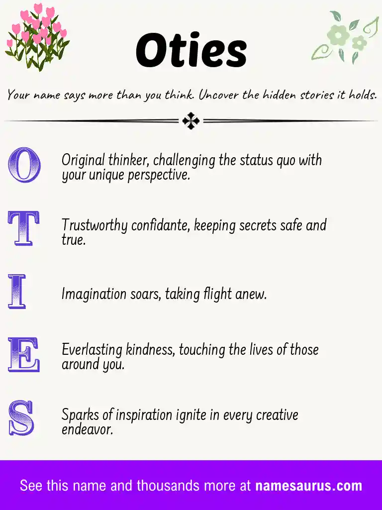 Acrostic poem about Oties.