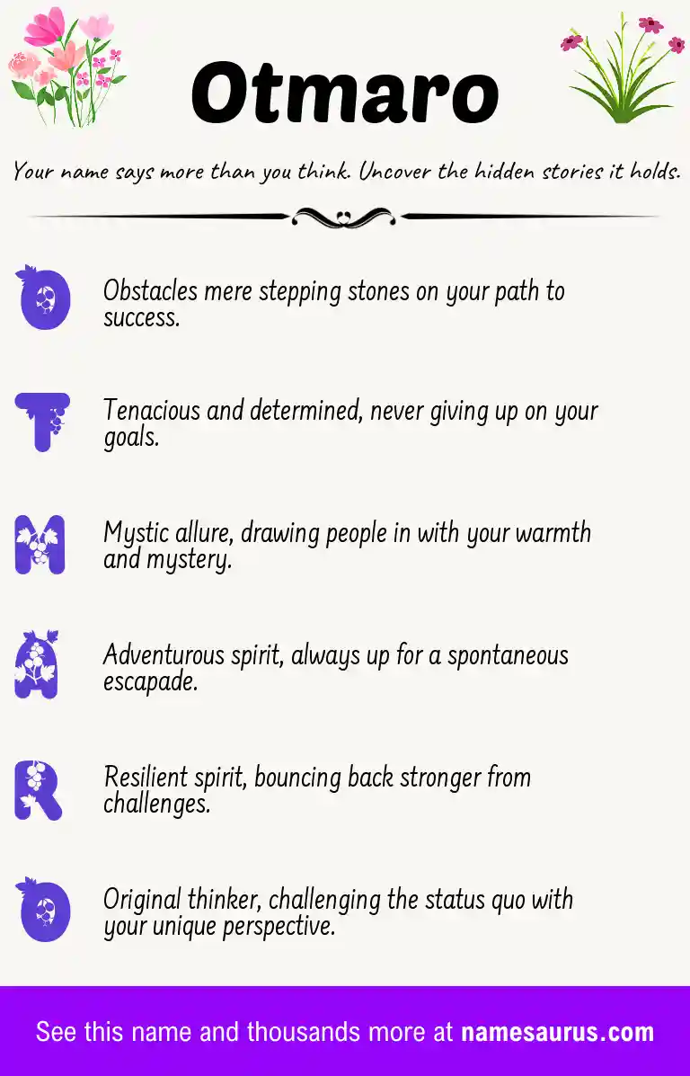 Acrostic poem about Otmaro.