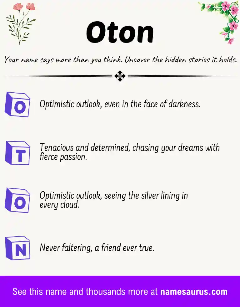 Acrostic poem about Oton.