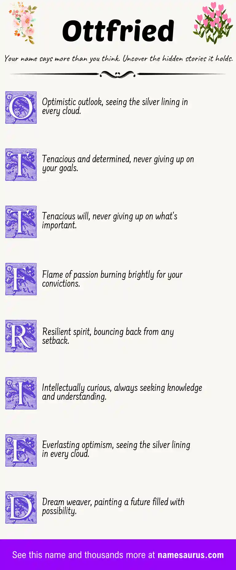 Acrostic poem about Ottfried.