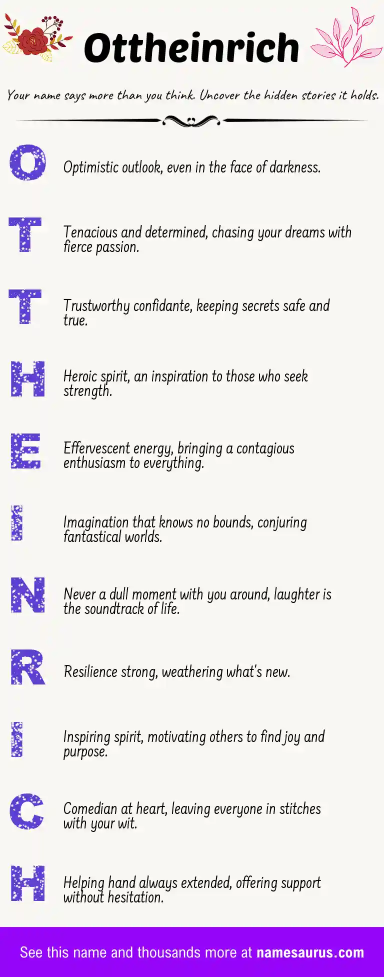 Acrostic poem about Ottheinrich.