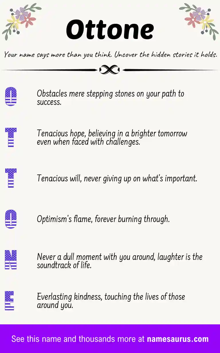 Acrostic poem about Ottone.