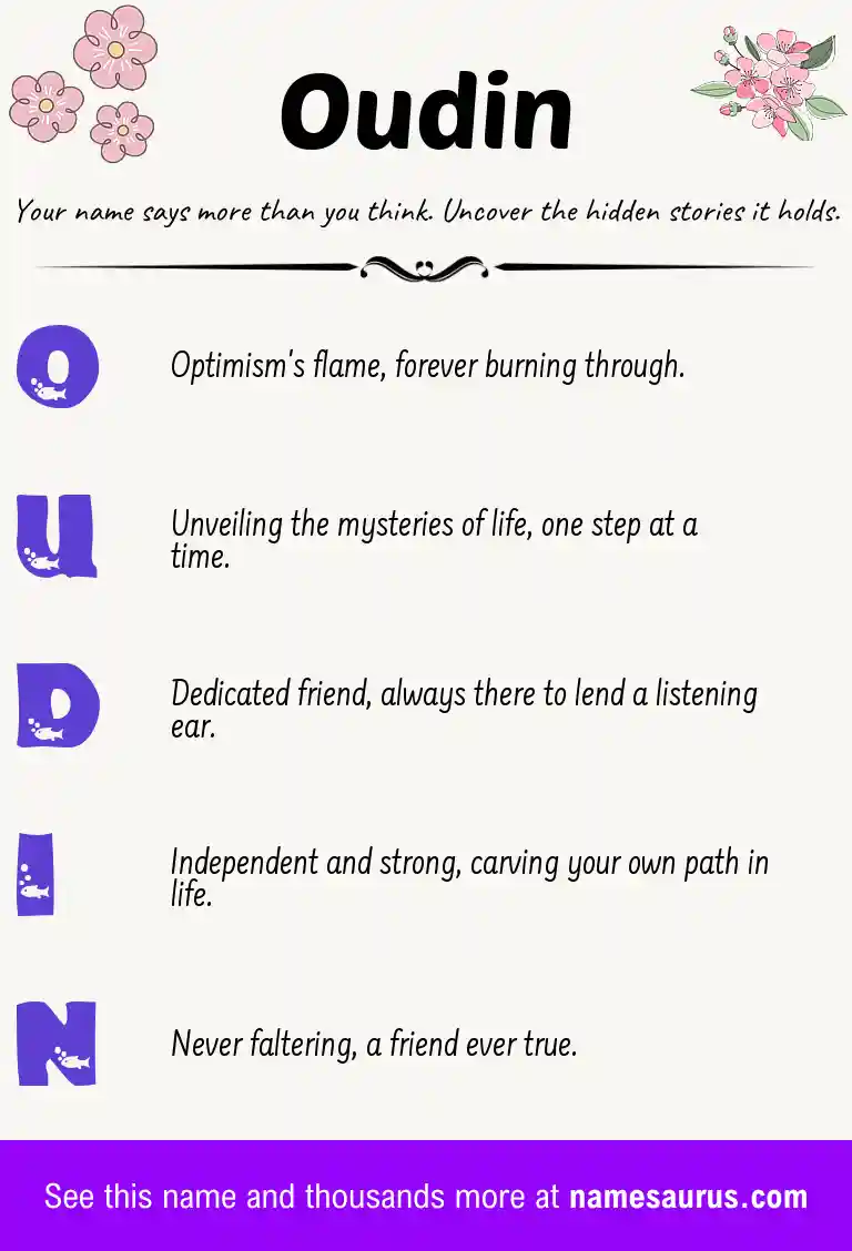 Acrostic poem about Oudin.
