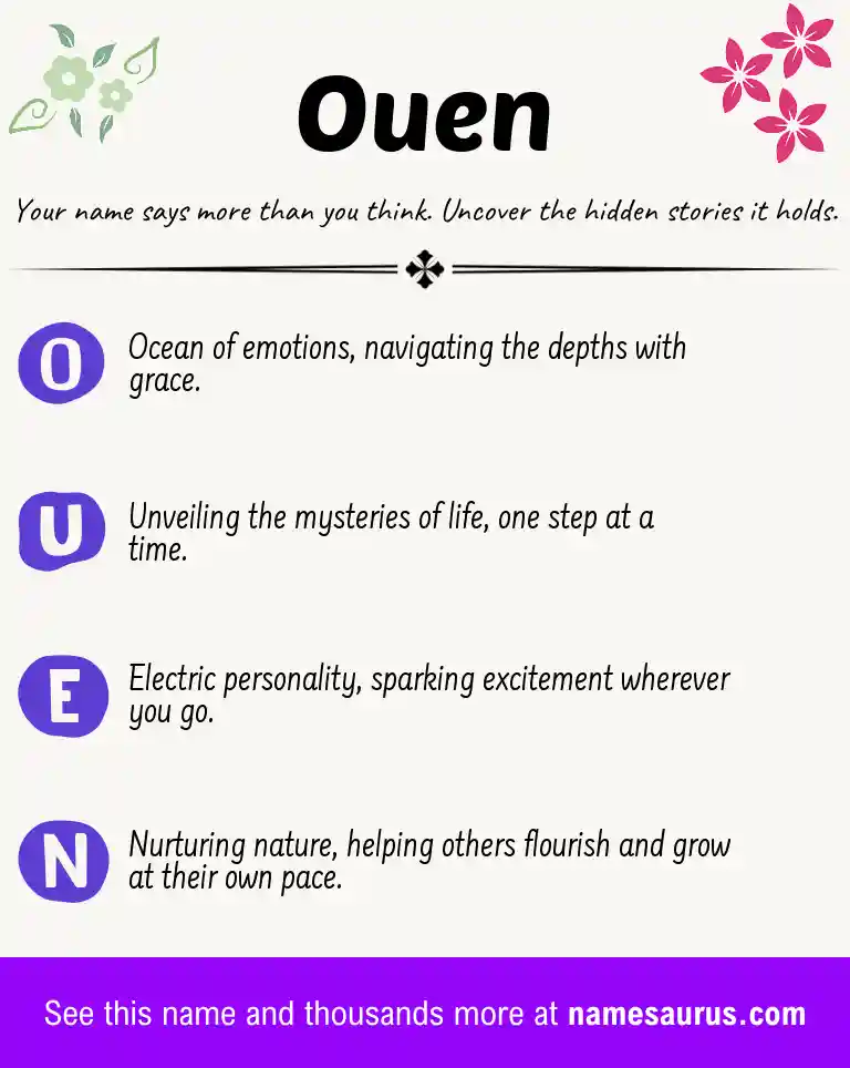 Acrostic poem about Ouen.