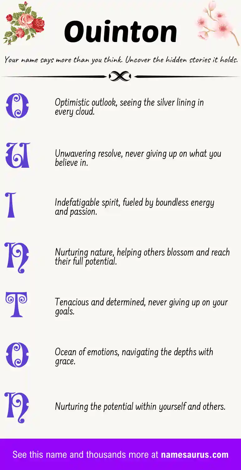 Acrostic poem about Ouinton.