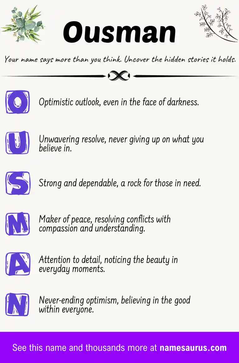 Acrostic poem about Ousman.