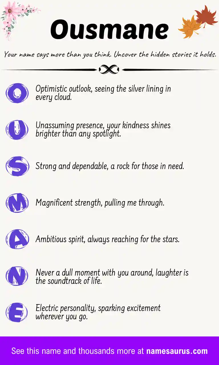 Acrostic poem about Ousmane.