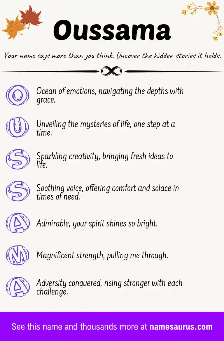 Acrostic poem about Oussama.