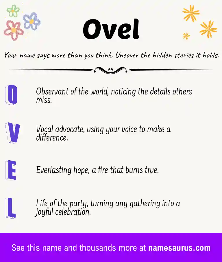 Acrostic poem about Ovel.