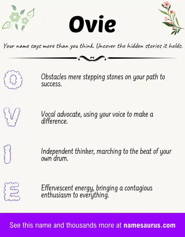 Acrostic poem about Ovie.