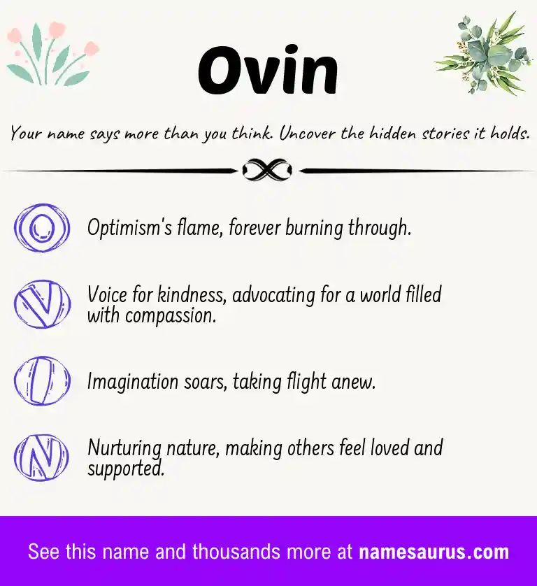 Acrostic poem about Ovin.