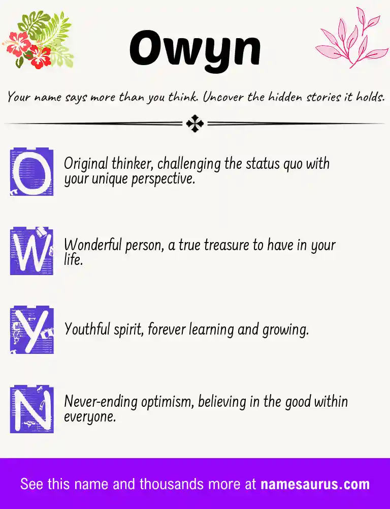 Acrostic poem about Owyn.
