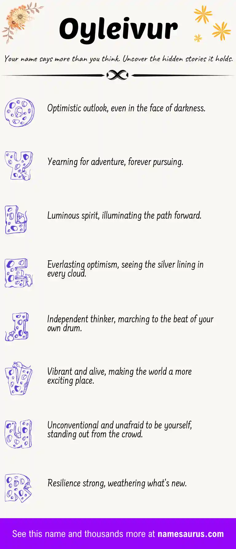 Acrostic poem about Oyleivur.