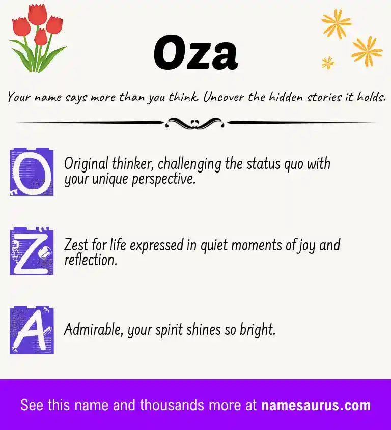 Acrostic poem about Oza.