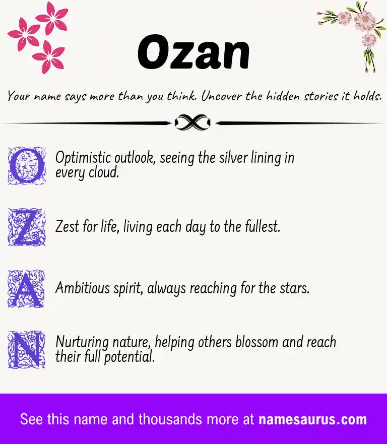 Acrostic poem about Ozan.