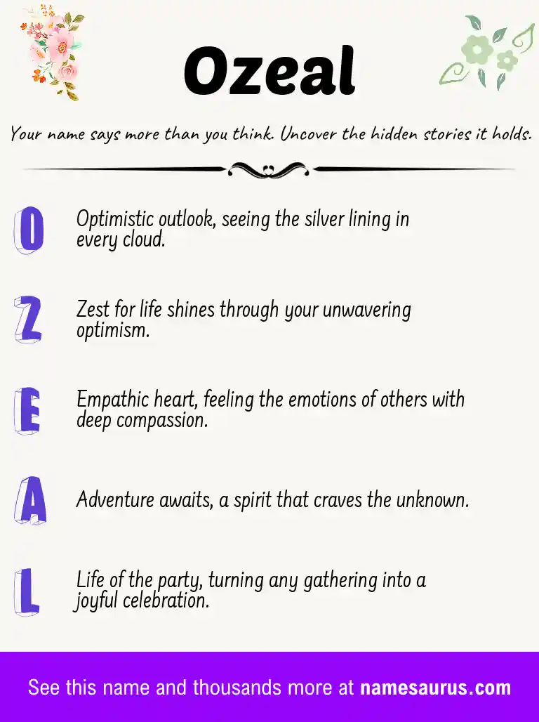 Acrostic poem about Ozeal.