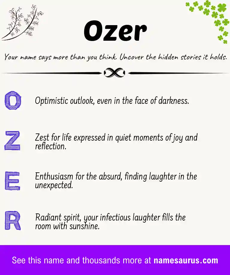 Acrostic poem about Ozer.