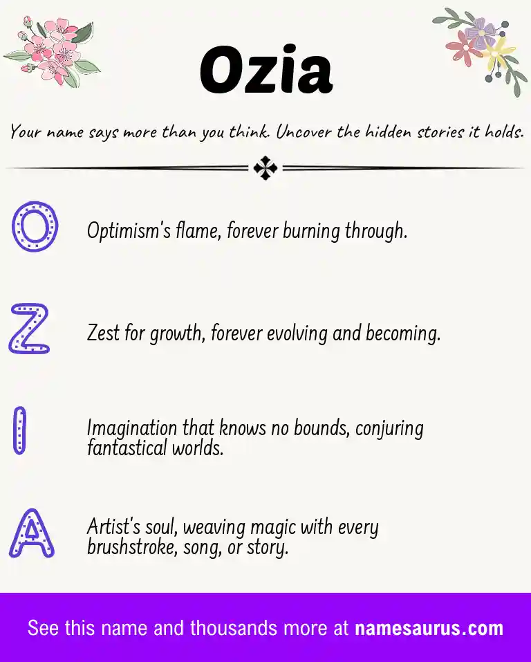 Acrostic poem about Ozia.