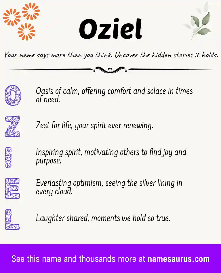 Acrostic poem about Oziel.