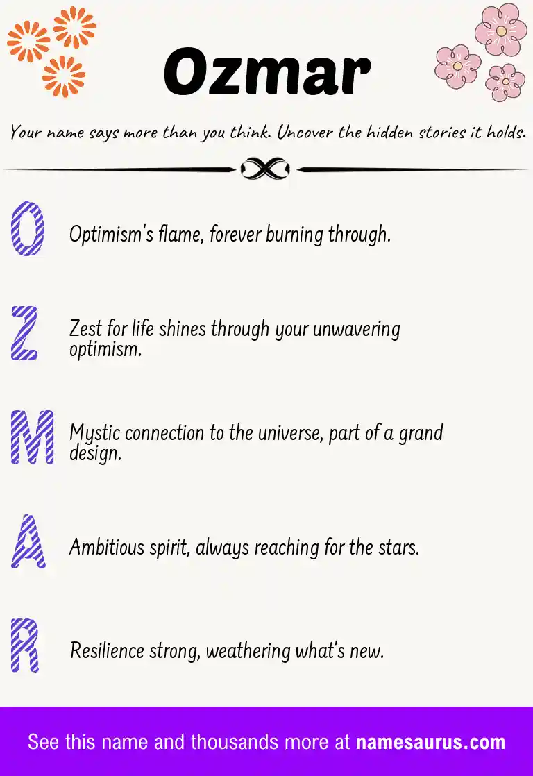Acrostic poem about Ozmar.