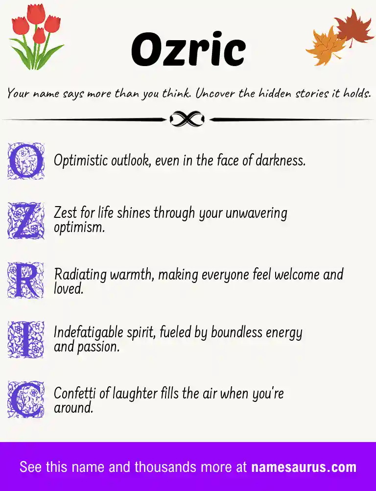 Acrostic poem about Ozric.