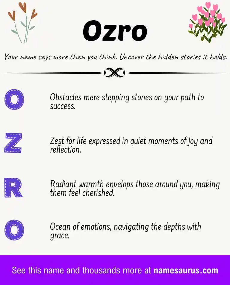 Acrostic poem about Ozro.