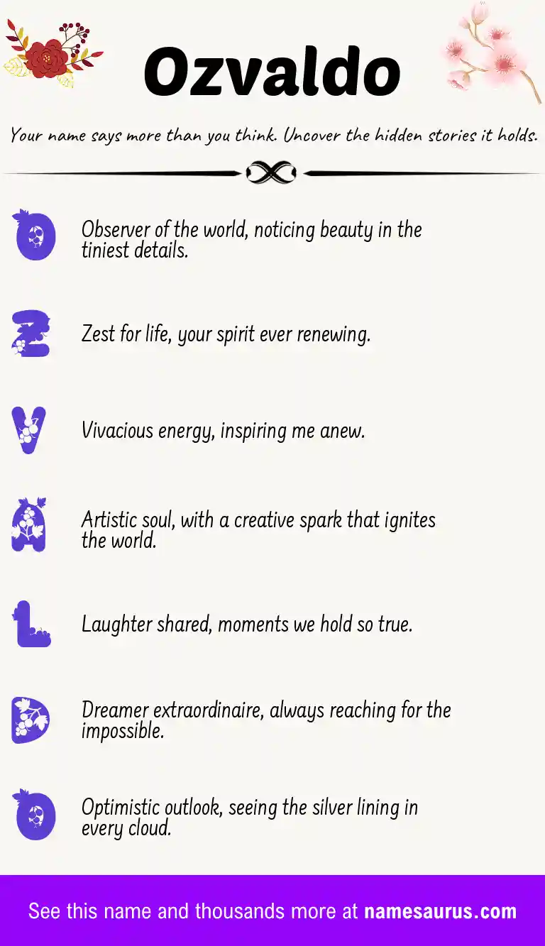 Acrostic poem about Ozvaldo.