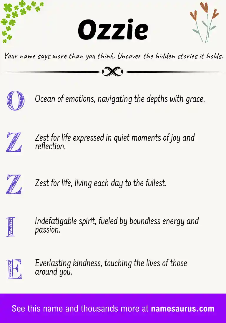 Acrostic poem about Ozzie.