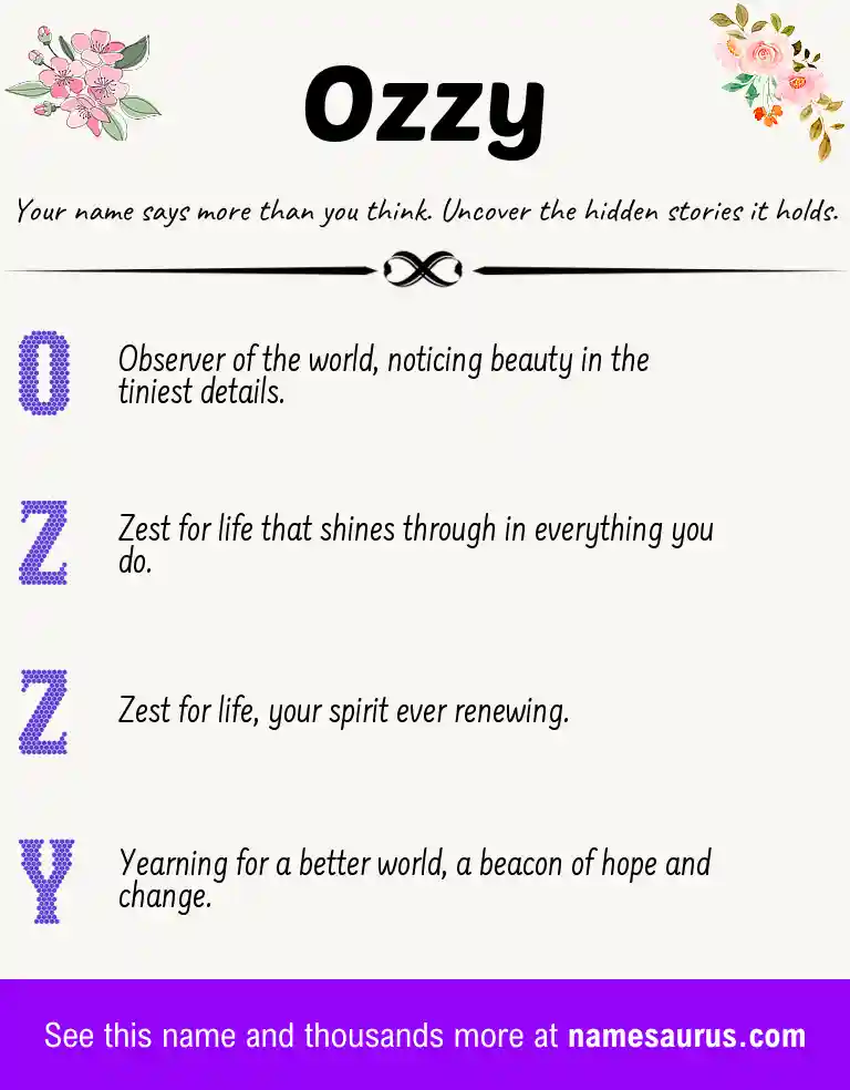 Acrostic poem about Ozzy.