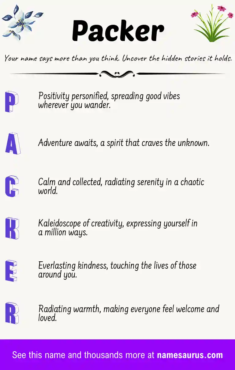 Acrostic poem about Packer.