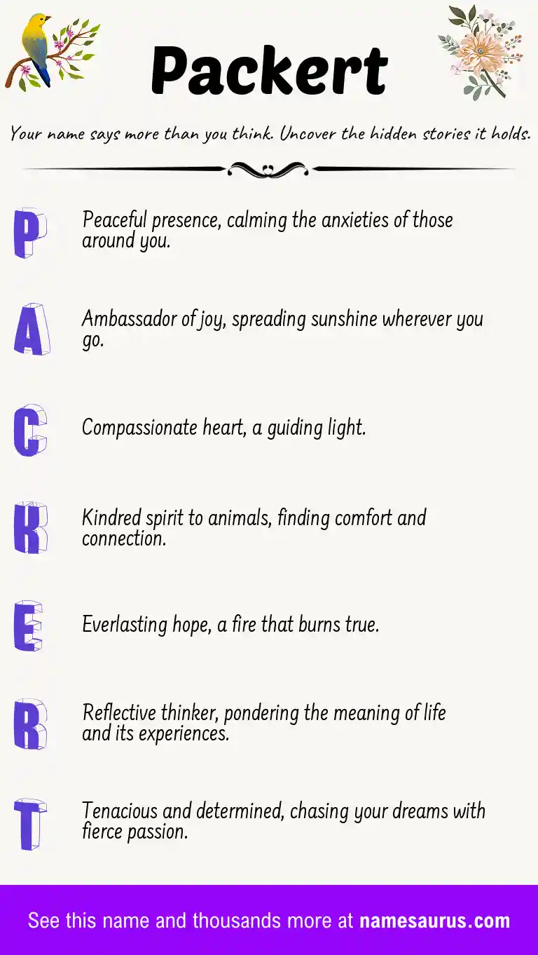 Acrostic poem about Packert.