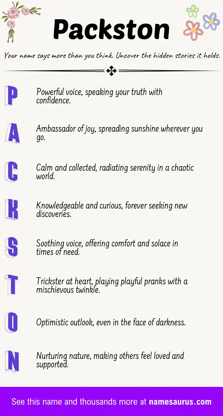 Acrostic poem about Packston.