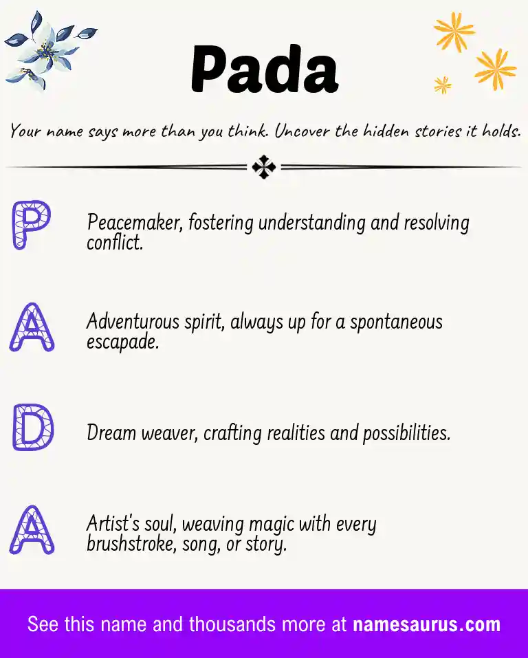 Acrostic poem about Pada.