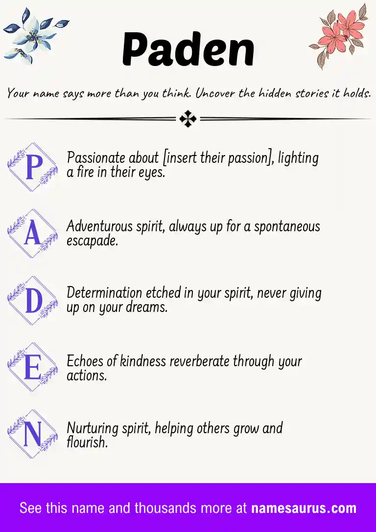 Acrostic poem about Paden.