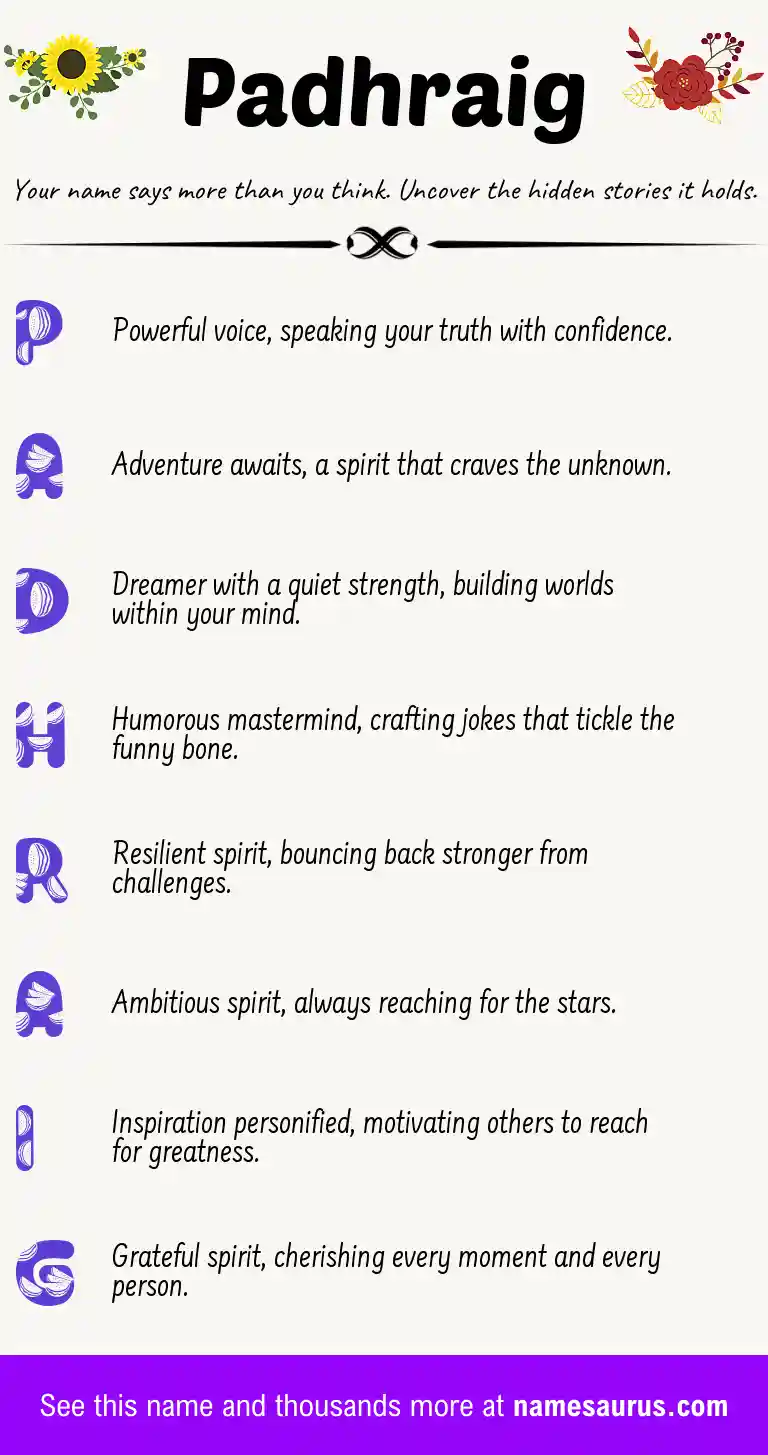 Acrostic poem about Padhraig.