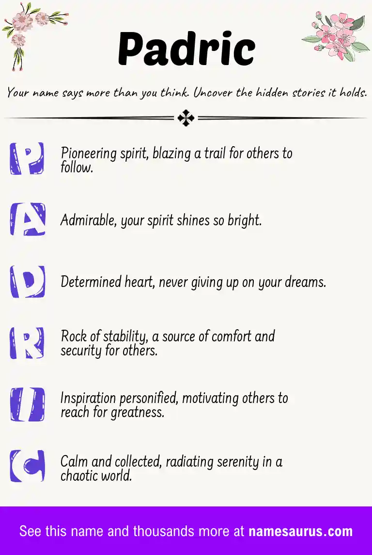 Acrostic poem about Padric.